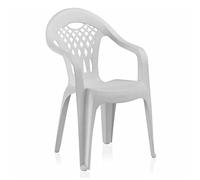 JUANIO Juego de 4 Sillas de jardín Apilables en Resina Color Blanco - Longitud 58 x Profundidad 54 x Altura 86 cm