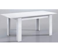 JUANIO Mesa de Comedor Extensible en Melamina con Acabado en Color Blanco Brillo - Dim: 140-190 x 90 x 78 cm