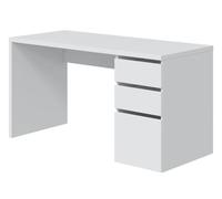 JUANIO Mesa de Oficina, Mueble Escritorio Reversible de Madera, Color Blanco Artik - Altura 74 x Longitud 60 x Profundidad 138 cm