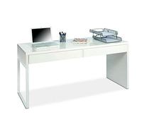 JUANIO Mesa Despacho Reversible con 2 Cajones con Acabado en Blanco Artik - Dim: 138 x 50 x 75 cm