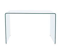 JUANIO Mesa Escritorio Rectangular en Cristal - Longitud 120 x Profundidad 70 x Altura 74 cm