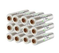 JUANIO Paquete de 12 láminas retráctiles Transparentes para Embalaje de Paquetes, mudanzas y envíos. 3 kg/20 µm. Ancho 50 cm x Largo 270 m.