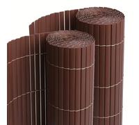 JUANIO Paquete de 2 Cañizos PVC, Doble Cara, Valla Exterior Resistente para Terraza, Jardines, Balcón, Color Marrón Oscuro - Altura 100 x Longitud 500 cm 1700g/m2