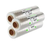 JUANIO Paquete de 3 láminas retráctiles Transparentes para Embalaje de Paquetes, mudanzas y envíos. 3 kg/20 µm. Ancho 50 cm x Largo 270 m.