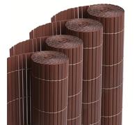 JUANIO Paquete de 4 Cañizos PVC, Doble Cara, Valla Exterior Resistente para Terraza, Jardines, Balcón, Color Marrón Oscuro - Altura 100 x Longitud 300 cm 1700g/m2