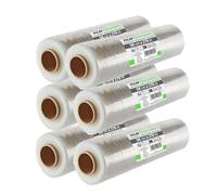 JUANIO Paquete de 6 láminas retráctiles Transparentes para Embalaje de Paquetes, mudanzas y envíos. 3 kg/20 µm. Ancho 50 cm x Largo 270 m.