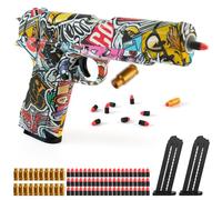 JuanKidbo Pistola de Juguete con Bala de Espuma Blanda y Cargador, Grafiti Pistola de Balas Espuma Blaster para Niños de 6 7 8 9 10+ años, Juego de Disparo