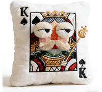 Juankrynord Cojín Decorativo de póker con Bordado 3D: «Rey de Picas» - Suave cojín de Peluche con Forma de Pica, Almohada Decorativa Adorable y Original de «Ojos Grandes» (rey2)