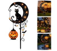 Juankrynord Luz de estaca decorativa LED para exteriores con forma de calabaza y luna (Estilo-C)