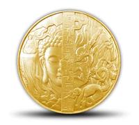 JUANLI Moneda Conmemorativa China Un Pensamiento sobre Buda y los Demonios, Moneda de Recuerdo de la Suerte del Feng Shui.