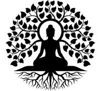 JuanNest Árbol De La Vida Buda Arte De Pared De Metal, Buda Mandala Meditación Yoga Altar Buda Interior Zen Decoración para El Hogar, Decoración De La Pared Jardín Al Aire Libre Patio Colgante 60cm