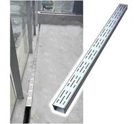 JuanNest Canaleta Desague con Rejilla 304 Acero Inoxidable, 100/200CM De Largo Canaleta De Drenaje,Rejilla Desague Jardin De Canal para Hormigón, Adoquines, Patios O Caminos Peatonales 10x5x100cm