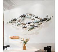 JuanNest Decoración De Pared De De Metal 3D,Escultura De Arte De Pared De Peces De Grupo De Hierro Forjado Creativo,Escultura De Pared De Metal con Tema Aqua Dormitorio,Comedor,Estudio,Sala De Estar