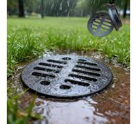 JuanNest Duradero Cubierta De Drenaje De Hierro Fundido Redondo, Coladores De Desagüe De Piso con Rejilla, Filtro Antiobstrucción Tapa para Drenaje Exterior Baño para Captura Residuos 160mm