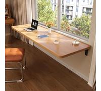 JuanNest Escritorio Flotante Ordenador,Mesa Plegable Cocina Pared,Mesa Plegable De Pared con Madera Maciza Invisible,Mesa Montada En La Pared para Balcones, Comedor, Estudio con Soportes A,130×40CM