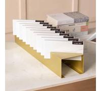 JuanNest Expositor De Baldosas Cerámicas Countertop Marble Tile Sample Display Racks,Portable Ceramic Storage Organizer para Shopping Malls/Trayectory, Small Sample Place Cabinet Door Plate Rack Gold