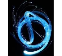 JuanNest Látigo De Fibra Óptica LED, Látigo Espacial De Danza Giratorio De 360°, 4 Modos De Luz, 7 Colores, 23 Efectos De Luz para Espectáculos Fiesta EDM,Festival De Música Espectáculos Green Handle