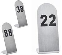 JuanNest Letreros De Mesa De Restaurante,Letrero De Escritorio,Número De Mesa 1-25/50/100, Tarjetas De Número De Mesa Estilo Carpa,Acero Inoxidable para Cafetería, Bar, Letrero De Mesa para Boda 1-25