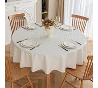 JuanNest Mantel Redondo PU, Antimanchas, Resistente, Impermeable Y Fácil De Limpiar, Apto para Mesa Redonda Grande De Comedor, Exterior Y Pascua,Conferencia Hotel Cielo,Bodas,Patio M,140CM