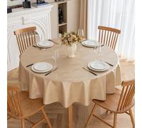JuanNest Mantel Redondo PU, Antimanchas, Resistente, Impermeable Y Fácil De Limpiar, Apto para Mesa Redonda Grande De Comedor, Exterior Y Pascua,Conferencia Hotel Cielo,Bodas,Patio D,160CM