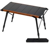 JuanNest Mesa De Camping Plegable, Ligera, Aleación De Aluminio Y Madera, Mesa Portátil para 4-6 Personas con Bolsa De Transporte para Exteriores, Mesa Cuadrada Plegable, Pícnic,Jardín, Playa