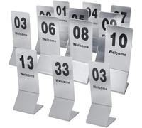 JuanNest Número De Mesa Boda Números De Mesa 25/50 Unid, Acero Inoxidable Centros De Mesa para Numeros De Restaurante para Mesas De Recepción, Arjetas para Comensales, Letreros De Sobremesa B,1-50