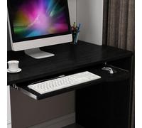 JuanNest Portateclado con Bandeja Extraíble En Madera Bajo Mesa,Cajón para Teclado Debajo del Escritorio, Cajón para Ordenador para Estudio En Casa Y Oficina, Escritorio para Videojuegos E,L60CM