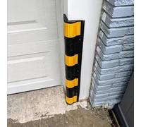 JuanNest Protección Esquinas Perfil Angular Goma Esquinero De Pared para Aparcamientos Y Columnas De Almacén, Duradero Protector De Bordes Banda Reflectante Amarilla, Fácil Instalación 80cm-5pcs
