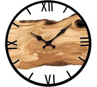 JuanNest Reloj De Pared Decorativo De Madera, Reloj De Pared Retro, Reloj Silencios, Reloj Decorativo De Pared para Habitación Infantil, Salón, Aula, Cocina Y Oficina,Dormitorio,Pilas No Incluidas A