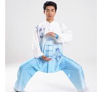 JuanNest Ropa De Arte Marcial De 2 Piezas, Pantalón Chino De Manga De Chino, Tai Chi Kung Fu Disfraz,Artes Marciales Tradicionales Kung Fu Tai Chi Wushu,Larga Uniforme De Entrenamiento A,M(58-65kg)