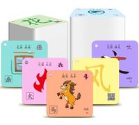 JuanNest Tarjeta De Caracteres Chinos Tarjetas Flash Chinas Caracteres Chinos Comunes Tarjetas Didácticas Pictografía Jeroglífica para Principiantes, Ayudas para Aprender Vocabulario Chino 600 Words