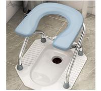 JuanNest Toilet Squat Stool, Foldable Adult Potty Chair For Seniors, Pregnant Women, Heavy Duty Steel Poop Stool, Non-Slip Washable Bathroom For Shower Toilet, Silla De Ducha Discapacidad A,H 42cm