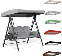 JuanNest Toldo Balancin Jardin Exterior, Techo De Repuesto para Columpio 2/3 Plazas Impermeable Anti Rayos UV Fundas De Repuesto para Toldo De Columpio Recambio Toldo Balancin Patio E,191x120x23cm