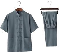 JuanNest Tradición China Tai Chi Wushu Ropa Rendimiento Traje Kung Fu Uniforme Hombre, Traje De Tai Chi De Algodón Suave, Chaqueta Y Pantalones Wing Chun,Traje De Ejercicio Cómodo B,170/L(55-68kg)