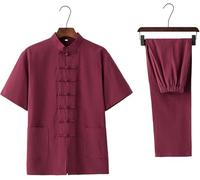 JuanNest Tradición China Tai Chi Wushu Ropa Rendimiento Traje Kung Fu Uniforme Hombre, Traje De Tai Chi De Algodón Suave, Chaqueta Y Pantalones Wing Chun,Traje De Ejercicio Cómodo F,170/L(55-68kg)