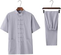 JuanNest Tradición China Tai Chi Wushu Ropa Rendimiento Traje Kung Fu Uniforme Hombre, Traje De Tai Chi De Algodón Suave, Chaqueta Y Pantalones Wing Chun,Traje De Ejercicio Cómodo E,170/L(55-68kg)