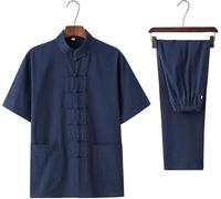 JuanNest Tradición China Tai Chi Wushu Ropa Rendimiento Traje Kung Fu Uniforme Hombre, Traje De Tai Chi De Algodón Suave, Chaqueta Y Pantalones Wing Chun,Traje De Ejercicio Cómodo A,170/L(55-68kg)
