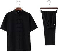 JuanNest Tradición China Tai Chi Wushu Ropa Rendimiento Traje Kung Fu Uniforme Hombre, Traje De Tai Chi De Algodón Suave, Chaqueta Y Pantalones Wing Chun,Traje De Ejercicio Cómodo C,170/L(55-68kg)