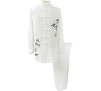 JuanNest Traje Tai Chi Mujer Hombre, Uniforme Kung Fu Manga Larga, Conjunto Artes Marciales Tradicionales, Ropa China Wushu para Meditación Zen, Práctica De Tai Chi Y Entrenamiento A,160CM-M