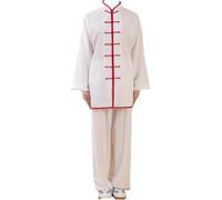 JuanNest Uniforme Kung Fu Hombre, Traje Artes Marciales Chinas, Ropa Tai Chi Tradicional para Hombre Y Mujer, Conjunto De Entrenamiento Wing Chun Wushu, Cómodo para Práctica Deportiva C,XS(40-50kg)