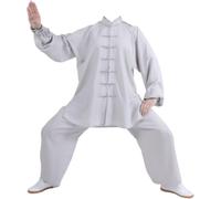 JuanNest Uniforme Kung Fu Hombre, Traje Artes Marciales Chinas, Ropa Tai Chi Tradicional para Hombre Y Mujer, Conjunto De Entrenamiento Wing Chun Wushu, Cómodo para Práctica Deportiva A,L(70-75kg)