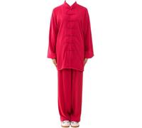 JuanNest Uniforme Kung Fu Hombre, Traje Artes Marciales Chinas, Ropa Tai Chi Tradicional para Hombre Y Mujer, Conjunto De Entrenamiento Wing Chun Wushu, Cómodo para Práctica Deportiva R,3XL(90-100kg)