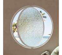 JuanNest Ventana Redonda Giratoria De Vidrio Templado, De Aleación De Aluminio, con Montaje Empotrado Y Rotación De 360° para Baño, Cocina,Decoración De Casa De Juegos,Jardín,Loft White,60cm/23.6inch