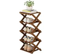 JuanNest Zapatero Plegable Sin Instalación, Zapatero Estrecho Y Alto, Zapatero Pequeño Portátil, Organizador De Zapatos Vertical Apilable para Pasillo, Armario Y Habitación C,5 Floors