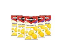 Juanola Caramelos Sabor Limón - Sin azúcar, sin gluten - Con edulcorantes procedentes de la planta Stevia - Cómodo formato de bolsillo - Explosión de sabor en tu boca - Pack 20 uds