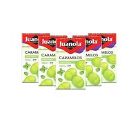 Juanola Caramelos Sabor Menta - Sin azúcar, sin gluten - Con edulcorantes procedentes de la planta Stevia - Cómodo formato de bolsillo - Explosión de sabor en tu boca - Pack 20 uds