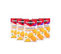 Juanola Caramelos Sabor Naranja - Sin azúcar, sin gluten - Con edulcorantes procedentes de la planta Stevia - Cómodo formato de bolsillo - Explosión de sabor en tu boca - Pack 20 uds