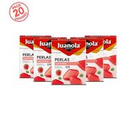 Juanola Perlas Sabor Fresa - Sin azúcar, sin gluten - Cómodo formato de bolsillo - Ideal para llevar contigo a todas partes - Refrescan tu boca y tu garganta - Pack 20 uds