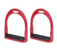 JUANQIAPAS Estribos Anchos de Seguridad para Montar a Caballo de Aluminio de Primera Calidad para niños (Roja)