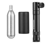 JUANQIAPAS Kit de reparación de neumáticos de Bicicleta Juego de reparación de Enchufe de vacío multifunción portátil con inflador de CO2 de aleación de Aluminio Kit de reparación de (Negra)